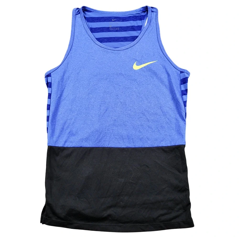 Nike Girls Dri-Fit Training Tank Top‎ Racerback Blue Black Size XL 890291-461